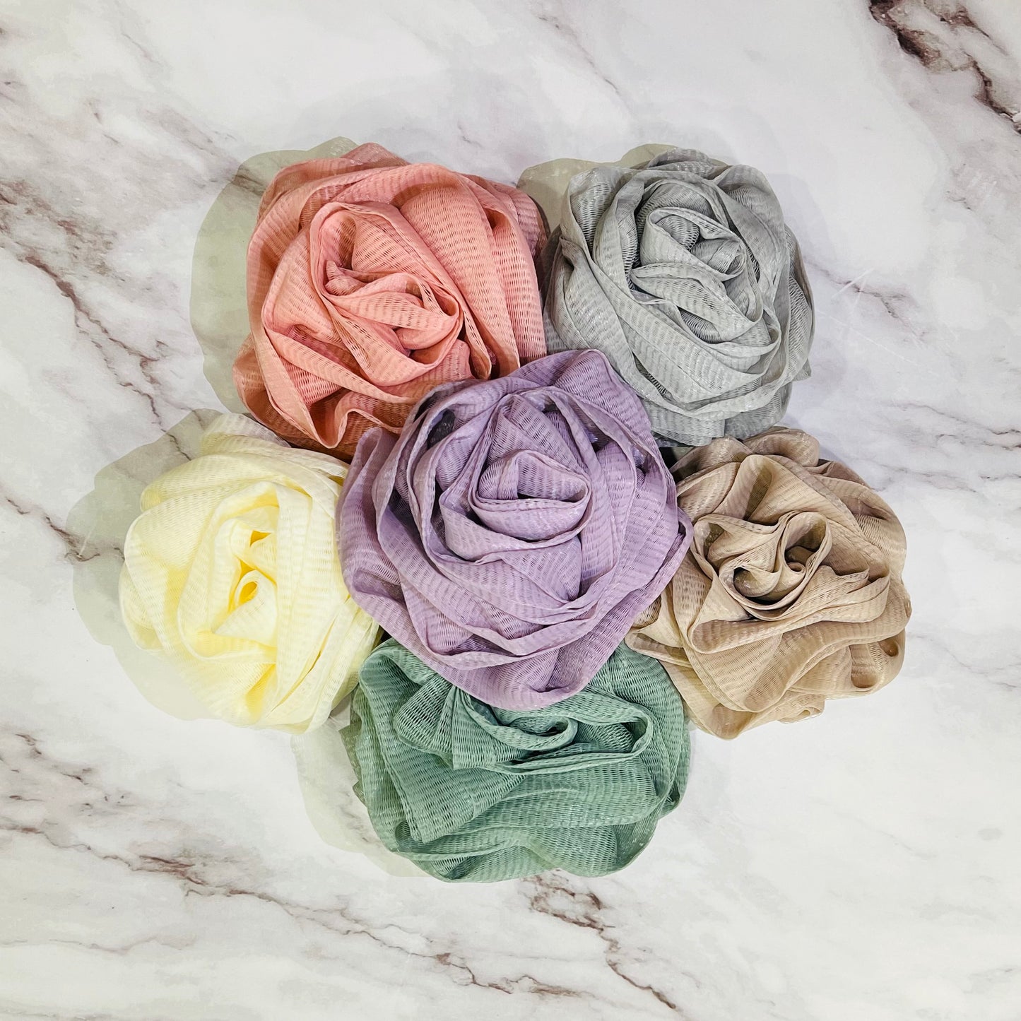 Elegant Rose Loofah - Set of 6