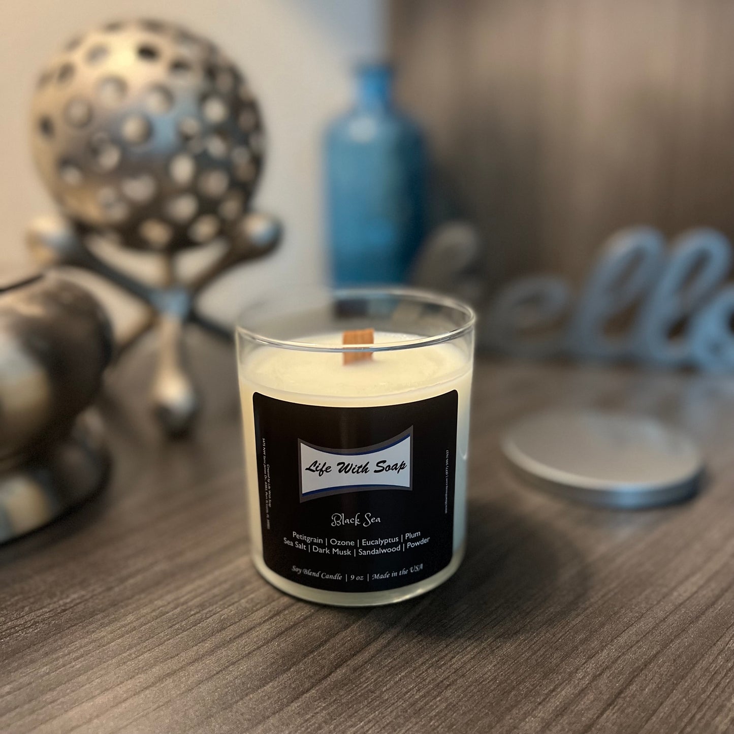 Black Sea 9 oz Candle, wood wick