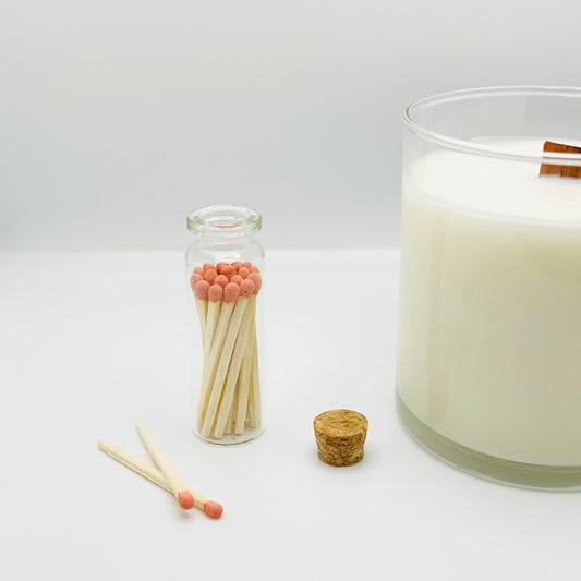 Coral Peach Matches in Small Corked Vial