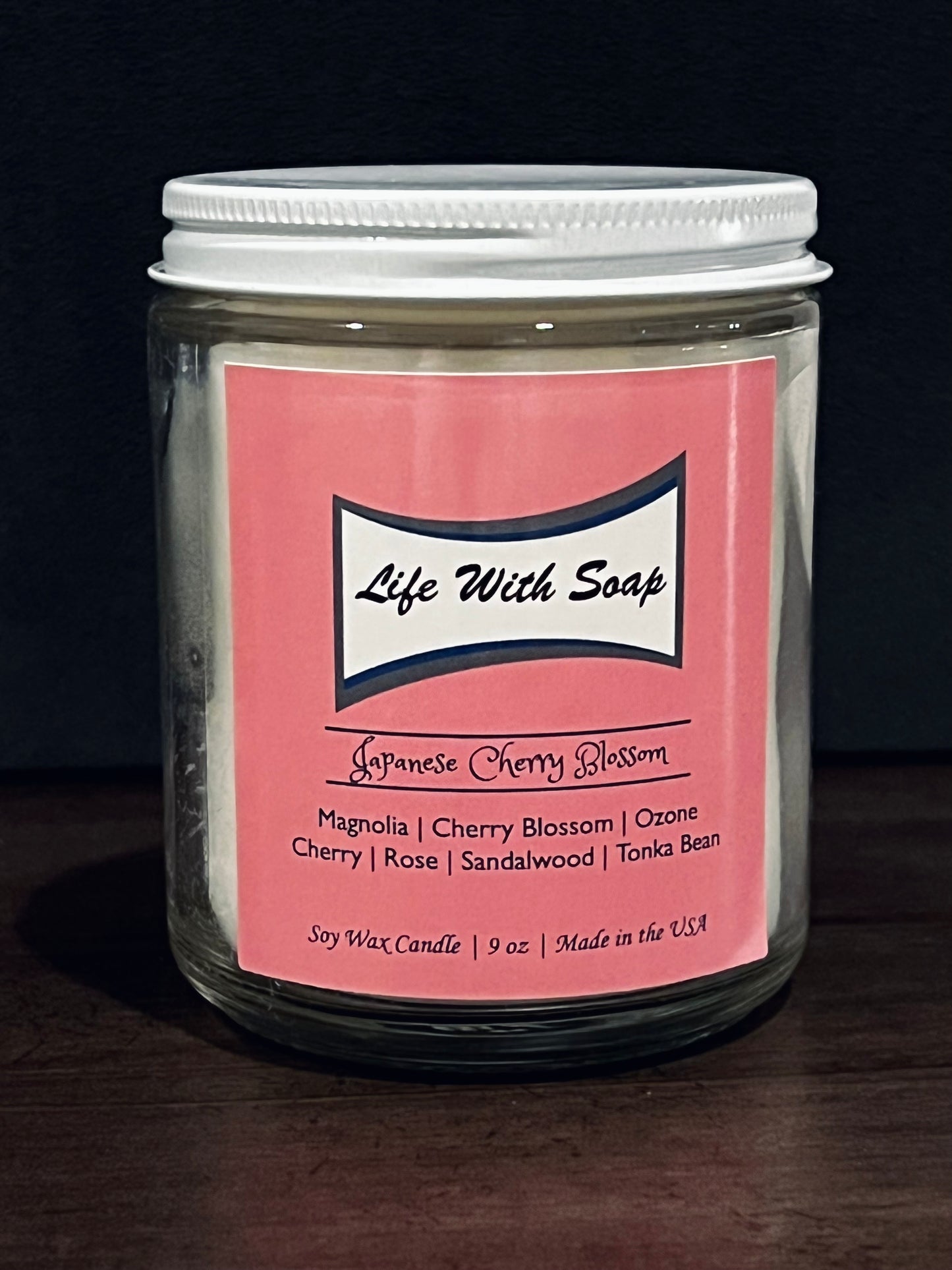 Japanese Cherry Blossom Soy Candle - Wooden Wick