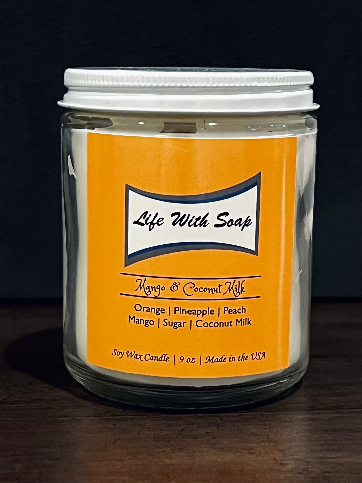 Mango & Coconut Milk Soy Candle - Wooden Wick