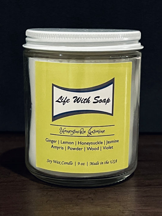 Honey Suckle Jasmine Soy Candle - Wooden Wick