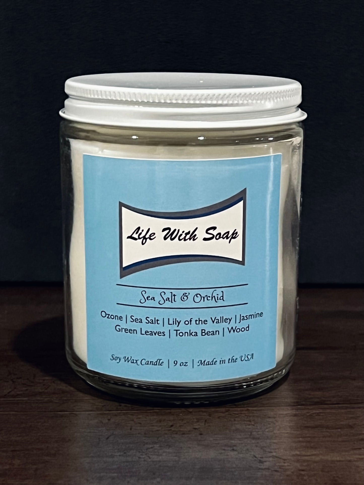 Sea Salt & Orchid Soy Candle - Wooden Wick