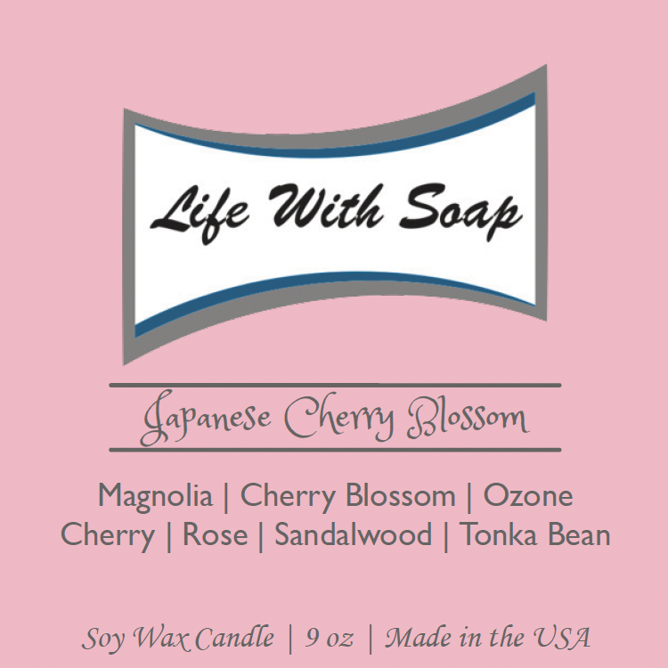 Japanese Cherry Blossom Soy Candle - Wooden Wick