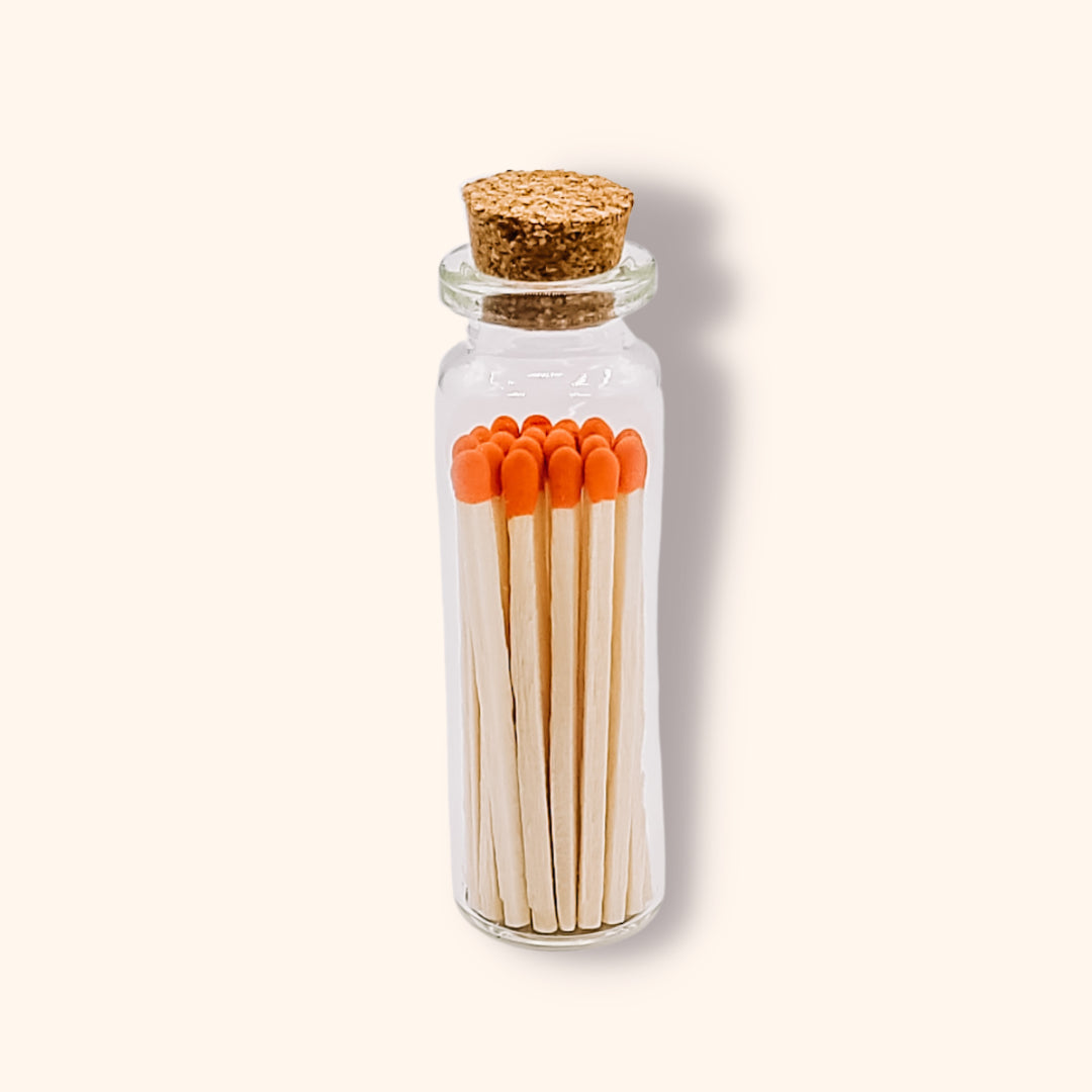 Orange Matches in Small Corked Vial