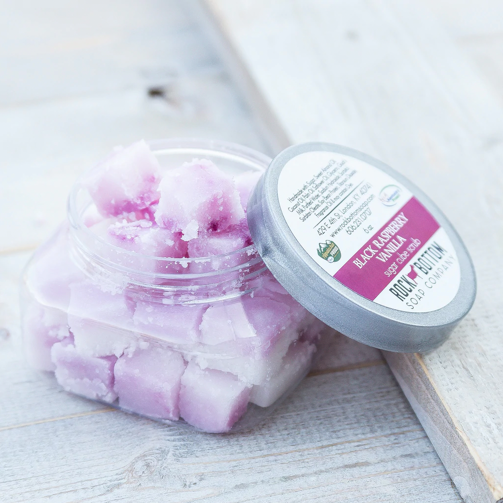 Black Raspberry Vanilla Goat Milk Sugar Cube Scrubs