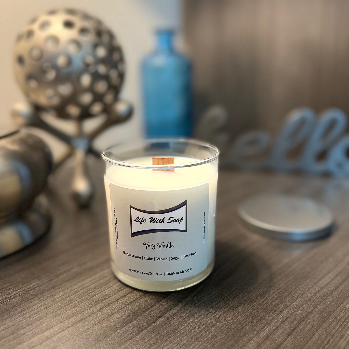 Very Vanilla 9 oz Candle, wood wick