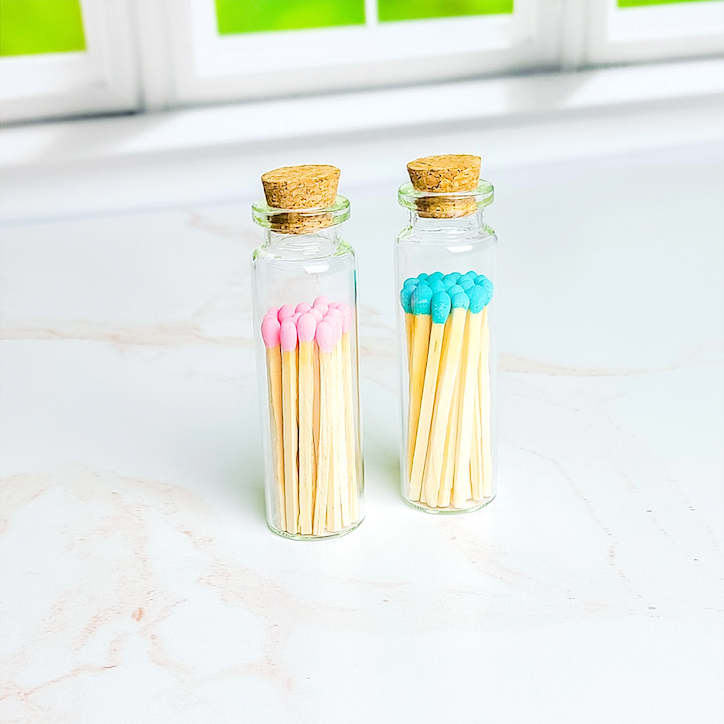 Baby Pink Matches in Small Corked Vial